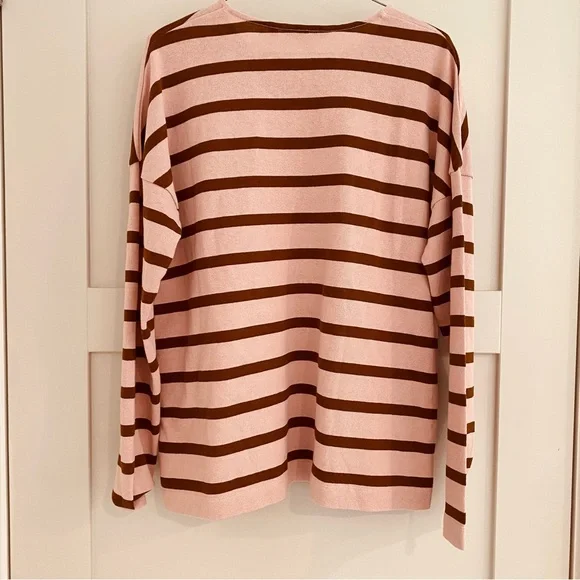 Boden top size 12 pink and brown stripes - Picture 6 of 7